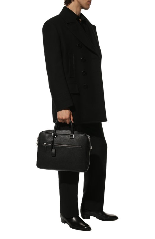 Кожаная сумка для ноутбука Sac de Jour Saint Laurent 656670/DTI0E Чёрный  656670/DTI0E Фото 3