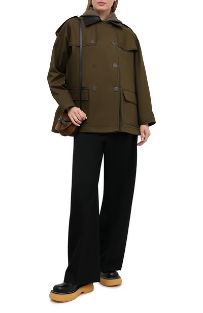 Хлопковый тренч LOEWE хаки цвета по цене 199500 руб., арт. S359338XAT, фото 2 Хлопковый тренч LOEWE, арт. S359338XAT, фото 2