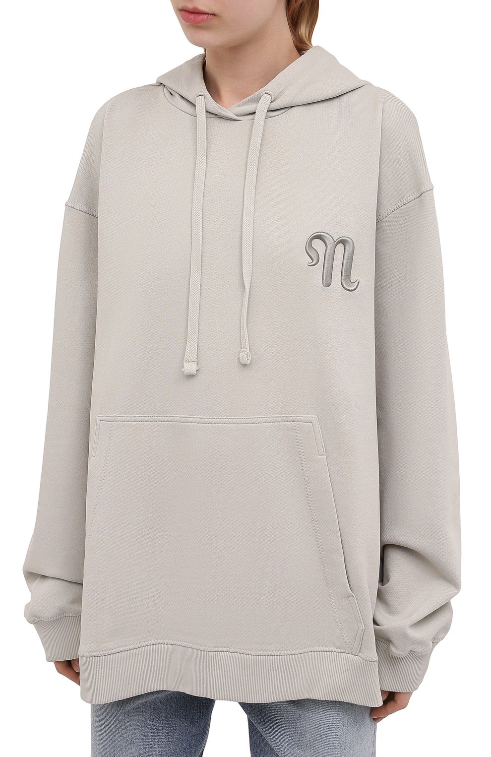 Хлопковое худи NANUSHKA серого цвета по цене 54200 руб., арт. EVER_SAGE_0RGANIC FLEECE, фото 3 Хлопковое худи NANUSHKA, арт. EVER_SAGE_0RGANIC FLEECE, фото 3
