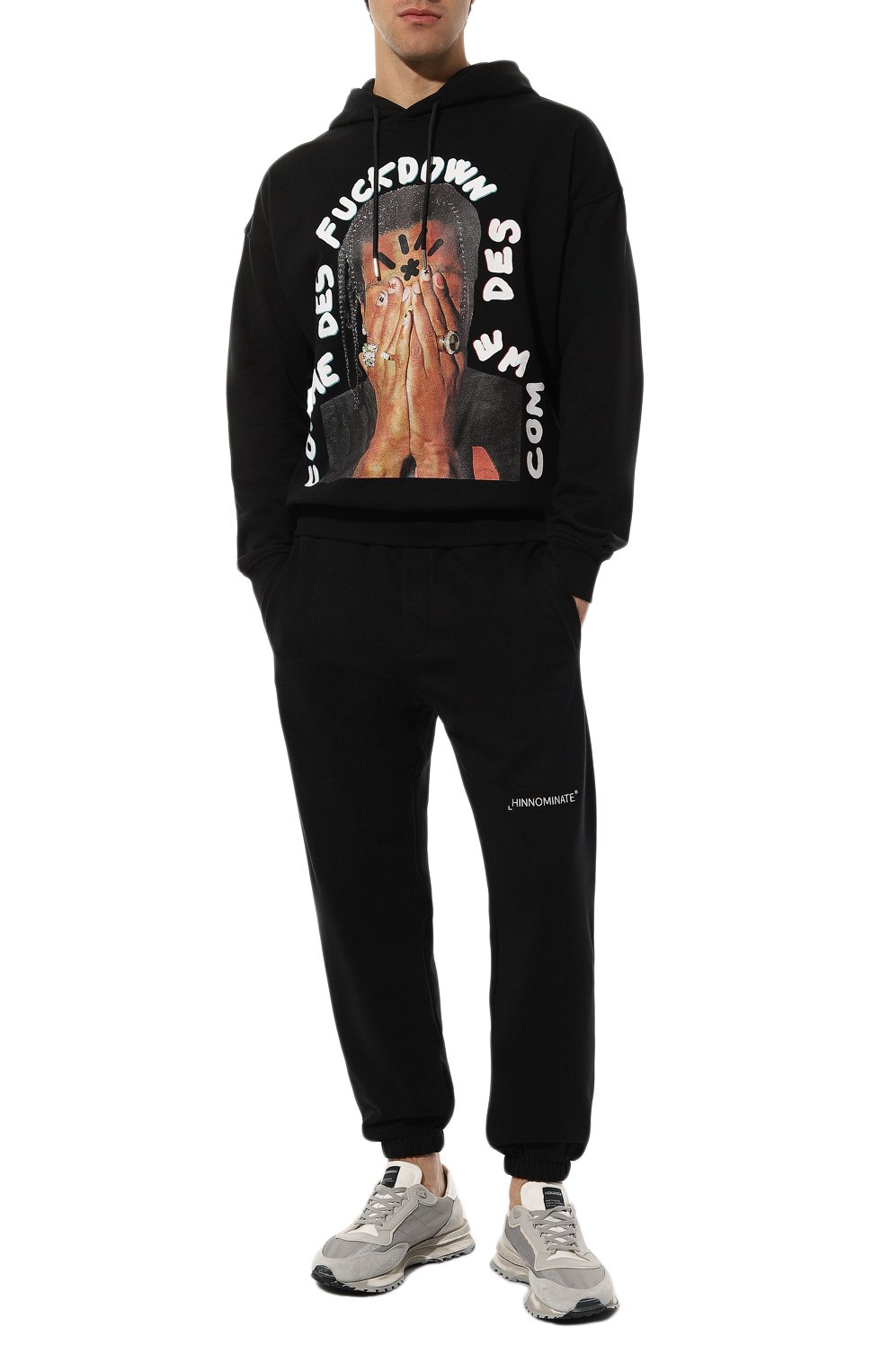 Хлопковое худи COMME DES FUCKDOWN черного цвета по цене 18150 руб., арт. CDFU2534, фото 2 Хлопковое худи COMME DES FUCKDOWN, арт. CDFU2534, фото 2