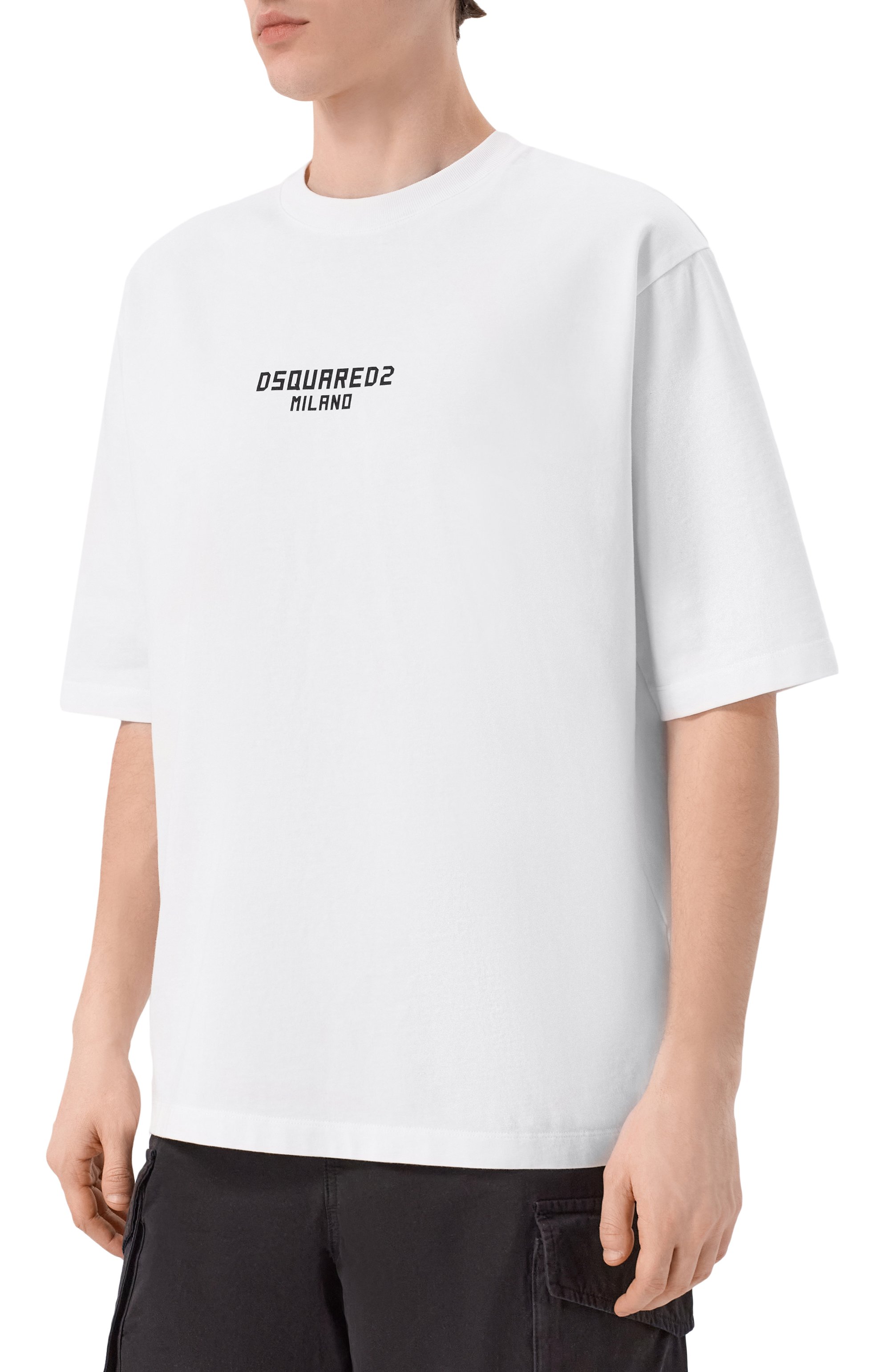 Хлопковая футболка DSQUARED2 белого цвета по цене 27100 руб., арт. S74GD1521/D20106, фото 3 Хлопковая футболка DSQUARED2, арт. S74GD1521/D20106, фото 3