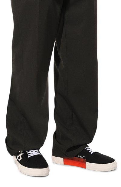 Текстильные кеды vulcanized OFF-WHITE черного цвета по цене 28850 руб., арт. OMIA085C99FAB0021001, фото 3 Текстильные кеды vulcanized OFF-WHITE, арт. OMIA085C99FAB0021001, фото 3