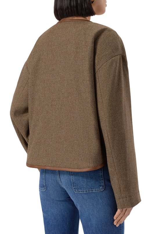 Жакет из шерсти и кашемира Giorgio Armani GW001614/TE16708 Коричневый  GW001614/TE16708 Фото 4