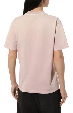 Женская хлопковая футболка OFF-WHITE светло-розового цвета, арт. 0WAA049S24JER001 | Фото 4 (Рукава: Короткие; Материал внешний: Хлопок; Принт: С принтом; Стили: Кэжуэл; Длина (для топов): Стандартные)