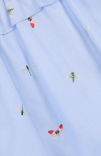 Хлопковое платье с принтом и оборкой IL GUFO голубого цвета по цене 11450 руб., арт. P18VM445C4039/2A, фото 3 Хлопковое платье с принтом и оборкой IL GUFO, арт. P18VM445C4039/2A, фото 3