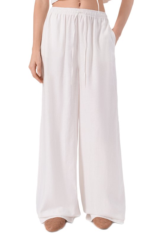 Брюки изо льна и вискозы EDOMO T006118SS25 Белый  T006118SS25 Фото 3