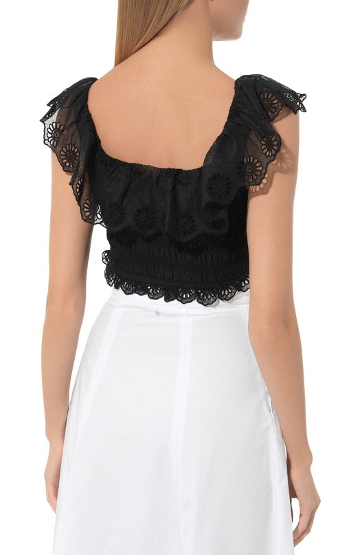 Хлопковый топ Sea NY Чёрный, фото 4