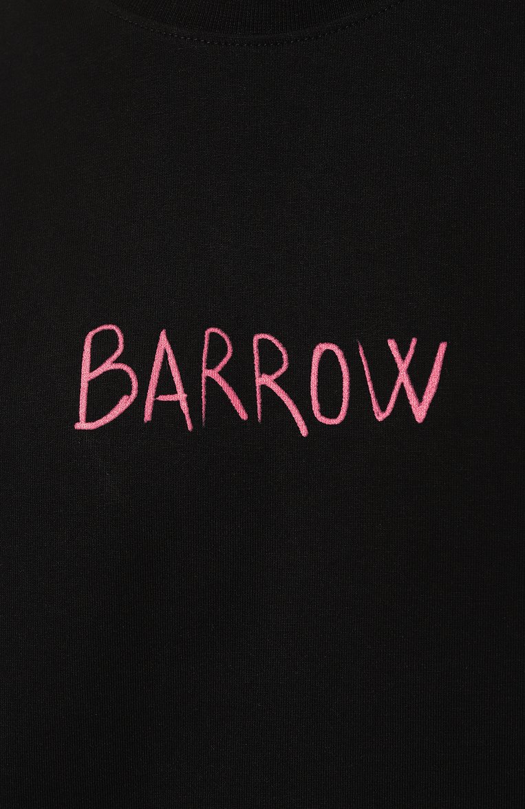 Мужская хлопковая футболка BARROW черного цвета, арт. S4BWMATH146 | Фото 5 (Длина (для топов): Стандартные; Материал внешний: Хлопок; Рукава: Короткие; Стили: Кэжуэл; Принт: С принтом; Кросс-КТ: Джерси; Мужское Кросс-КТ: Футболка-одежда)