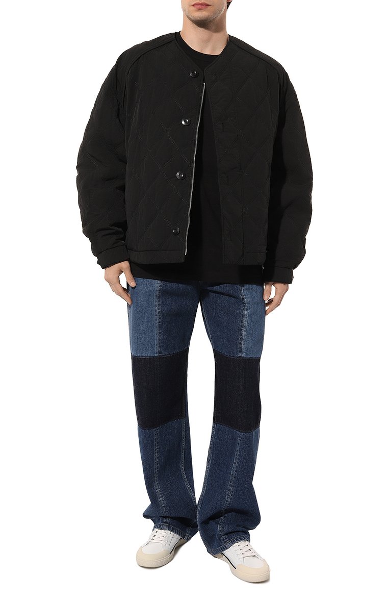 Мужские джинсы JIL SANDER синего цвета, арт. J47KA0185/J45237 | Фото 2 (Материал внешний: Хлопок, Деним; Длина (брюки, джинсы): Стандартные; Силуэт М (брюки): Широкие; Кросс-КТ: Деним; Стили: Streetwear)
