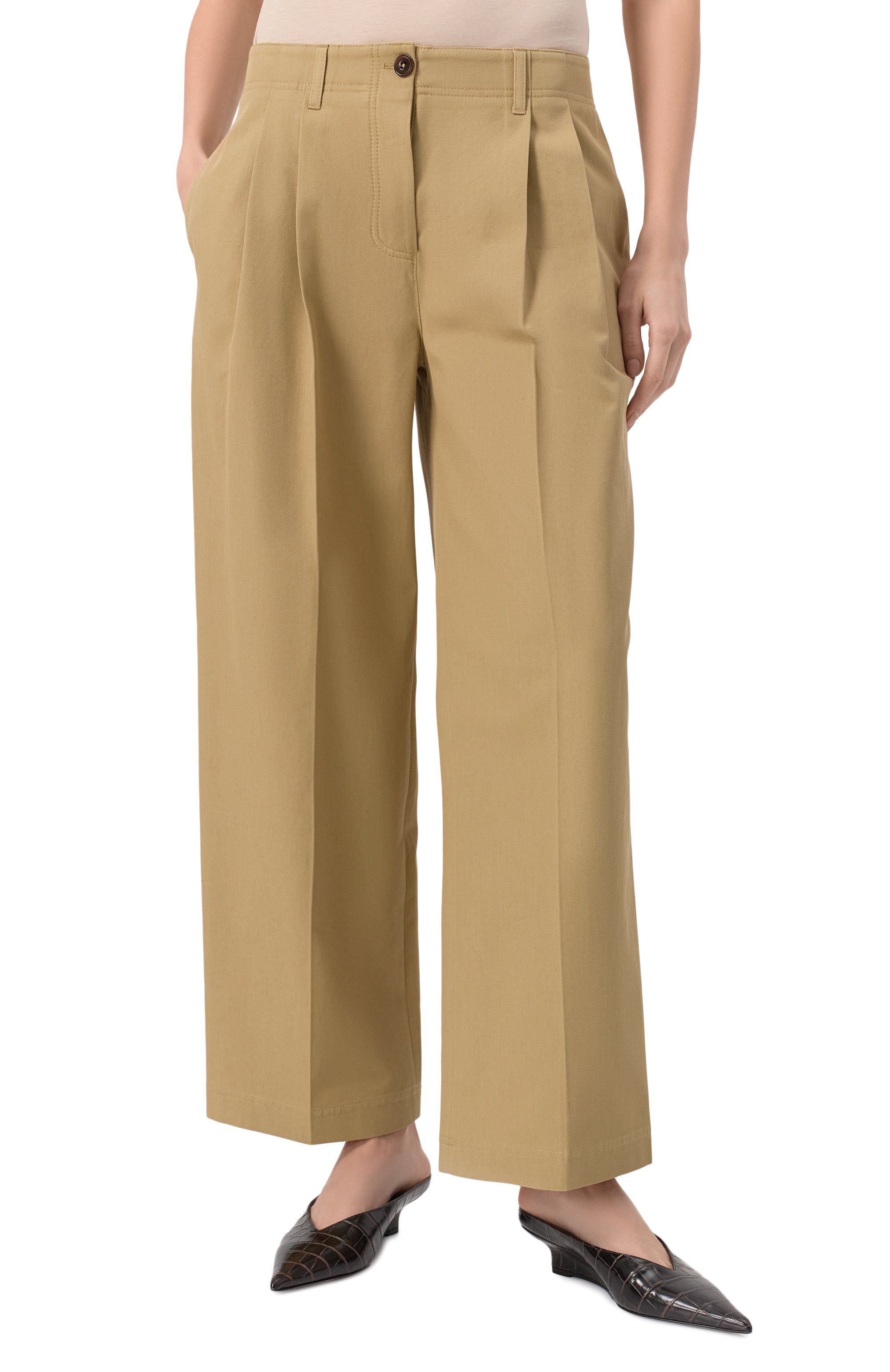 Хлопковые брюки TOTEME, арт. 242-WRB1641-FB0103, фото 3