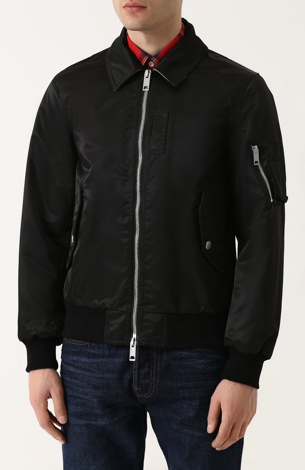 Утепленный бомбер на молнии с отложным воротником BURBERRY, арт. 4058192, фото 3