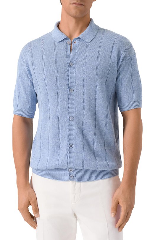 Кардиган изо льна и хлопка MVST MS60-1233-01MUBIG Голубой  MS60-1233-01MUBIG Фото 3