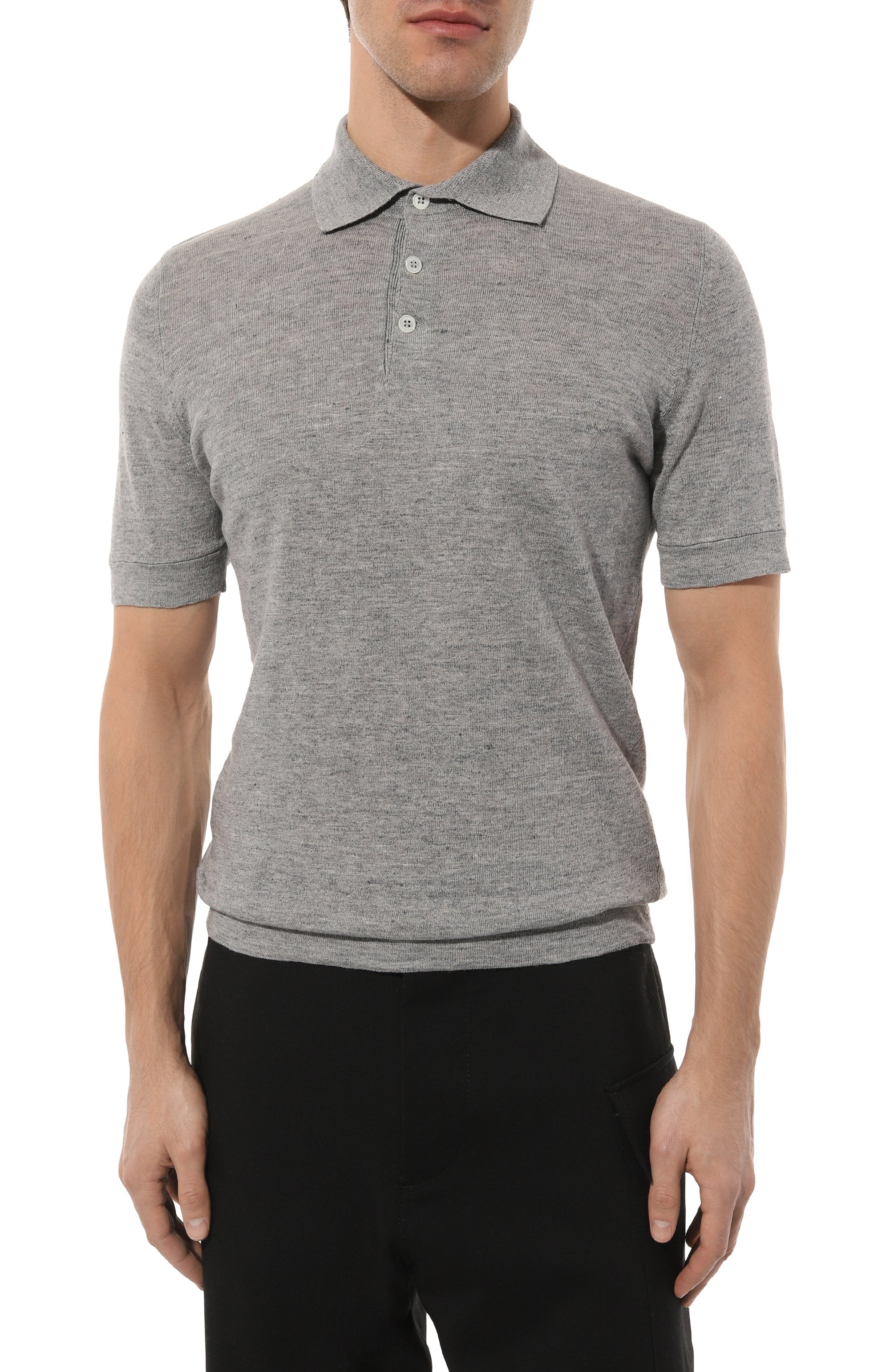 Поло изо льна и хлопка BRUNELLO CUCINELLI, арт. M2L00B2284, фото 3