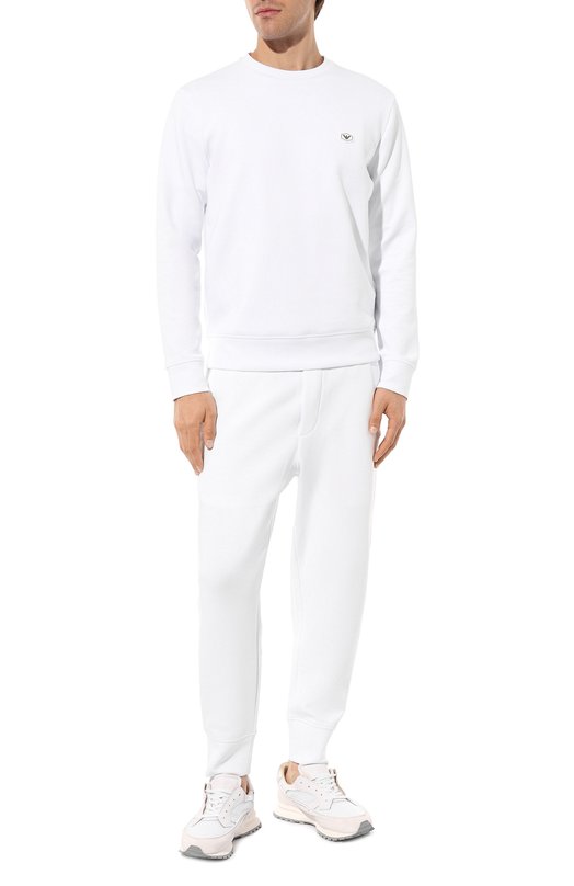 Хлопковый свитшот Emporio Armani 8N1MD1/1JHSZ Белый  8N1MD1/1JHSZ Фото 2