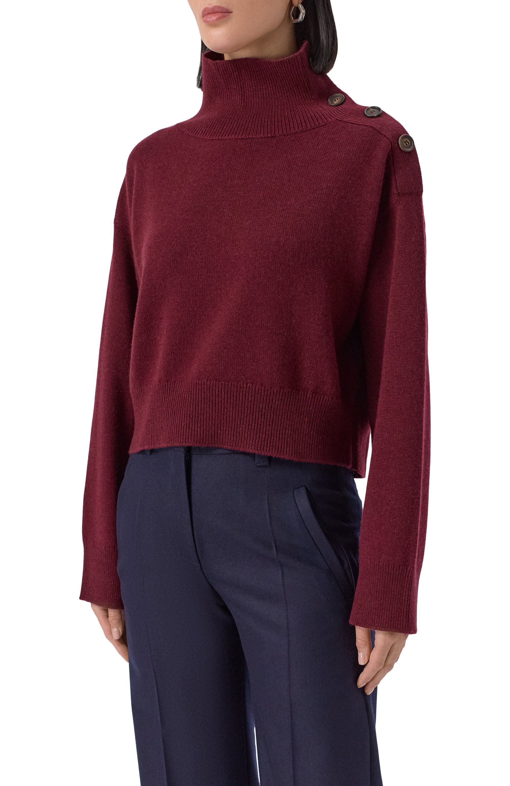 Кашемировый свитер BRUNELLO CUCINELLI бордового цвета по цене 277000 руб., арт. M12707314P, фото 3 Кашемировый свитер BRUNELLO CUCINELLI, арт. M12707314P, фото 3