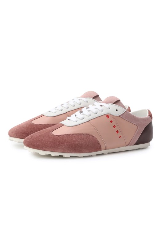 Кожаные кеды Marni SNZW020400/P9097 Розовый SNZW020400/P9097