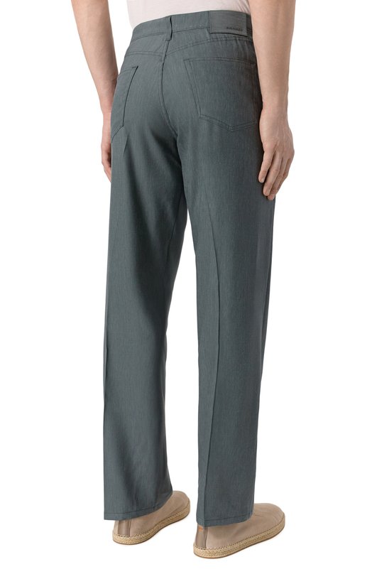 Брюки изо льна и шерсти Canali U7052/AE02571 Серый  U7052/AE02571 Фото 4