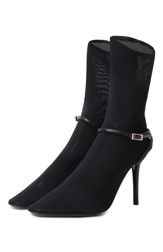 Текстильные ботильоны Kaia 95 Alevi Milano L26S7001.R.0116997/NET Чёрный L26S7001.R.0116997/NET