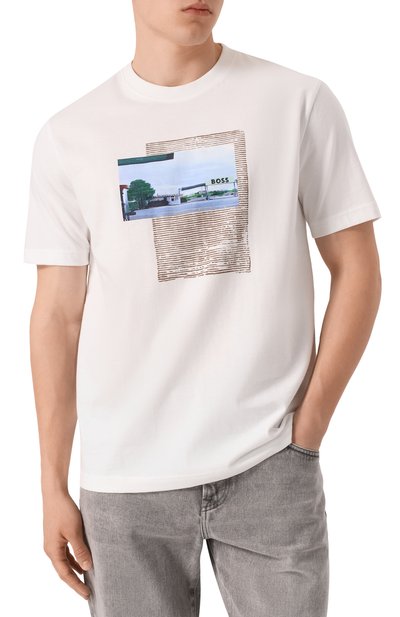 Хлопковая футболка BOSS ORANGE, арт. 50539180, фото 3