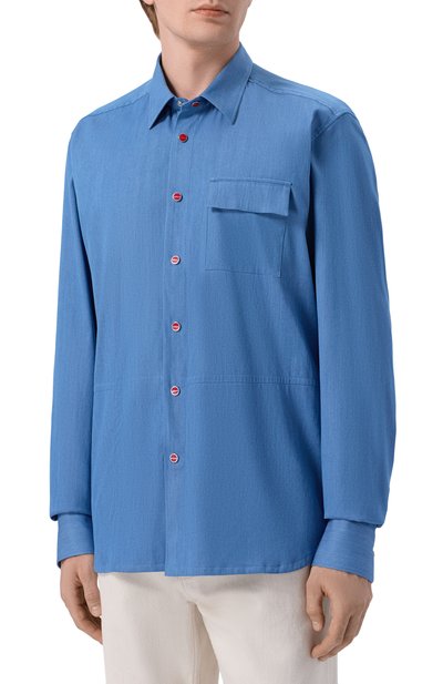 Хлопковая рубашка KITON, арт. UMCBUBAH09696, фото 3