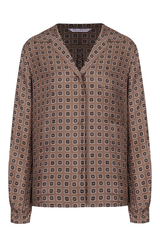 Шелковая рубашка Max Mara MXMDISC0 Коричневый MXMDISC0