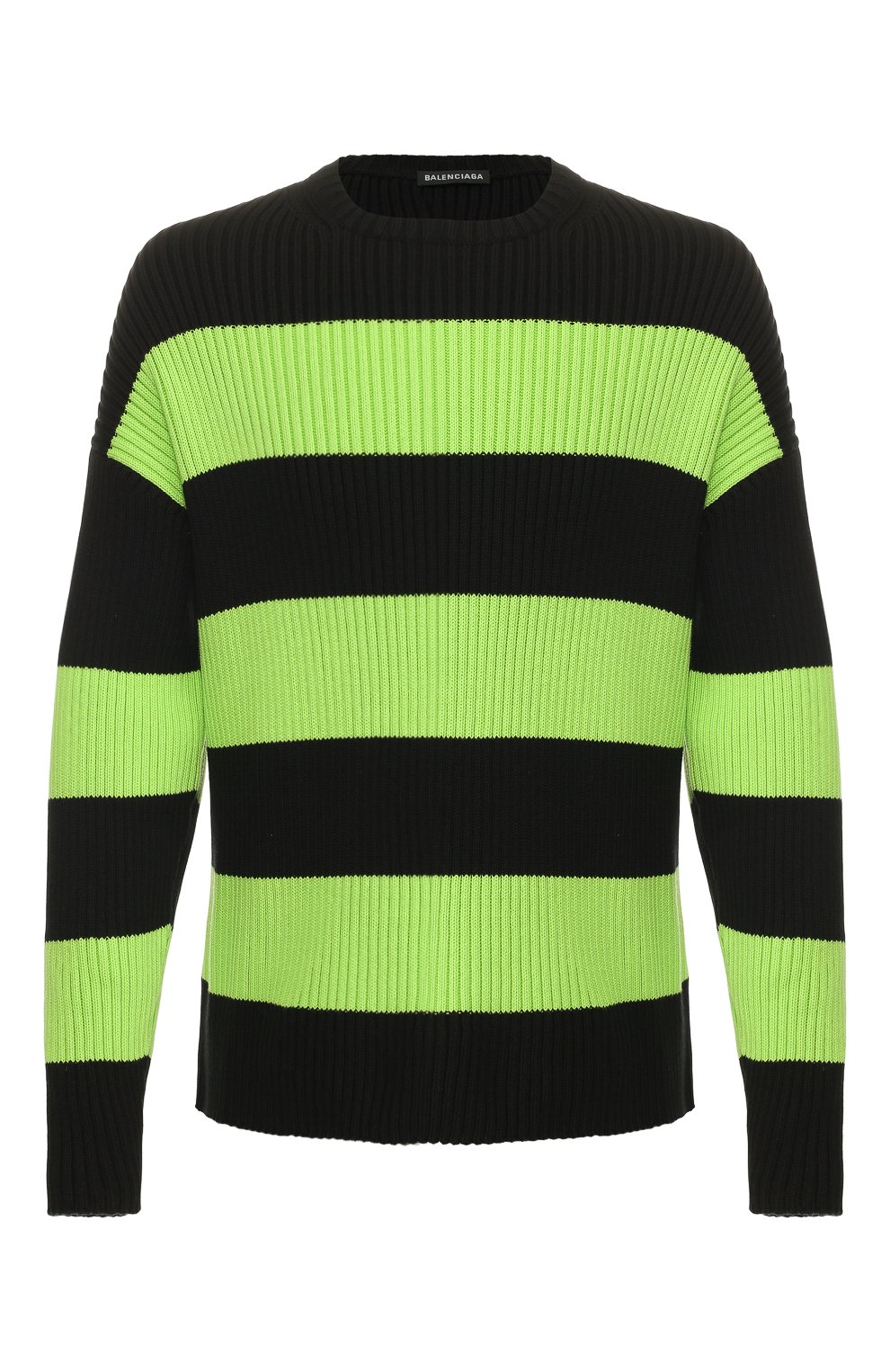 Хлопковый свитер BALENCIAGA зеленого цвета по цене 81950 руб., арт. 608760/T3162, фото 1 Хлопковый свитер BALENCIAGA, арт. 608760/T3162, фото 1