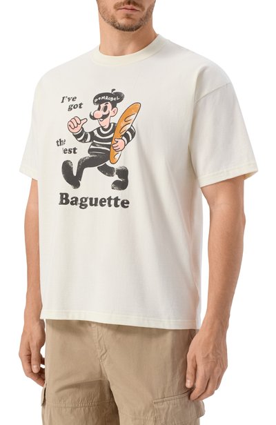 Хлопковая футболка DOMREBEL молочного цвета по цене 22100 руб., арт. M BAGUETTE/T-SHIRT, фото 3 Хлопковая футболка DOMREBEL, арт. M BAGUETTE/T-SHIRT, фото 3