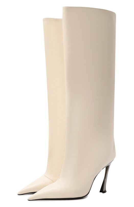 Кожаные сапоги Mugler MUWFW2425SC053_CL055 Белый MUWFW2425SC053_CL055