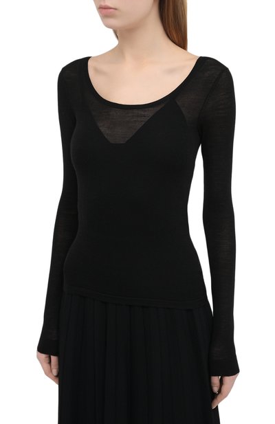 Шерстяной пуловер NANUSHKA, арт. BETH_BLACK_EXTRA FINE MERIN0 KNIT, фото 3