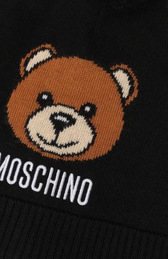 Детского шапка MOSCHINO черного цвета, арт. HUX026/LHE18 | Фото 3 (Материал: Текстиль, Шерсть, Синтетический материал; Материал сплава: Проставлено; Нос: Не проставлено)