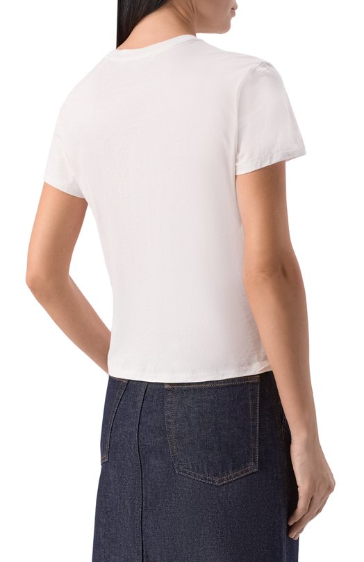 Хлопковая футболка Frame Denim WP26JTE003/THE BABY TEE Белый  WP26JTE003/THE BABY TEE Фото 4