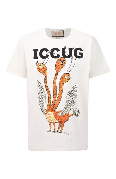 Хлопковая футболка iccug gucci x freya hartas GUCCI, арт. 548334/XJDJV, фото 1