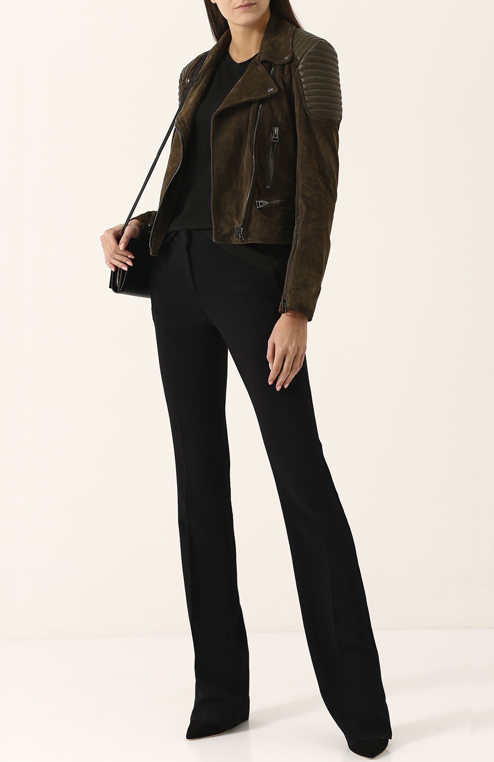 Приталенная замшевая куртка с косой молнией TOM FORD, арт. GIL365-LEX171, фото 2