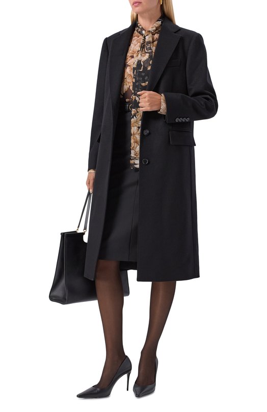 Пальто из шерсти и вискозы Dolce & Gabbana F0W3AT/GDDC1 Чёрный  F0W3AT/GDDC1 Фото 2