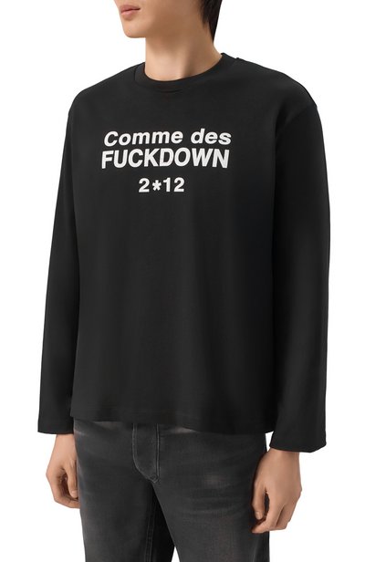 Хлопковый лонгслив COMME DES FUCKDOWN черного цвета по цене 6995 руб., арт. CFABU00021, фото 3 Хлопковый лонгслив COMME DES FUCKDOWN, арт. CFABU00021, фото 3