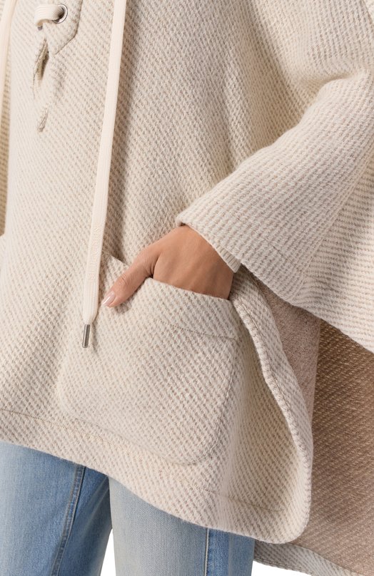 Шерстяное пончо Golden Goose Deluxe Brand GUP02367.P002191 Бежевый  GUP02367.P002191 Фото 5