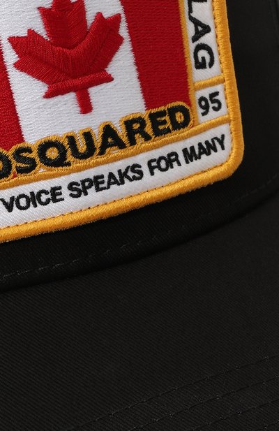 Хлопковая бейсболка DSQUARED2 черного цвета по цене 22400 руб., арт. BCM4011 05C00001, фото 3 Хлопковая бейсболка DSQUARED2, арт. BCM4011 05C00001, фото 3