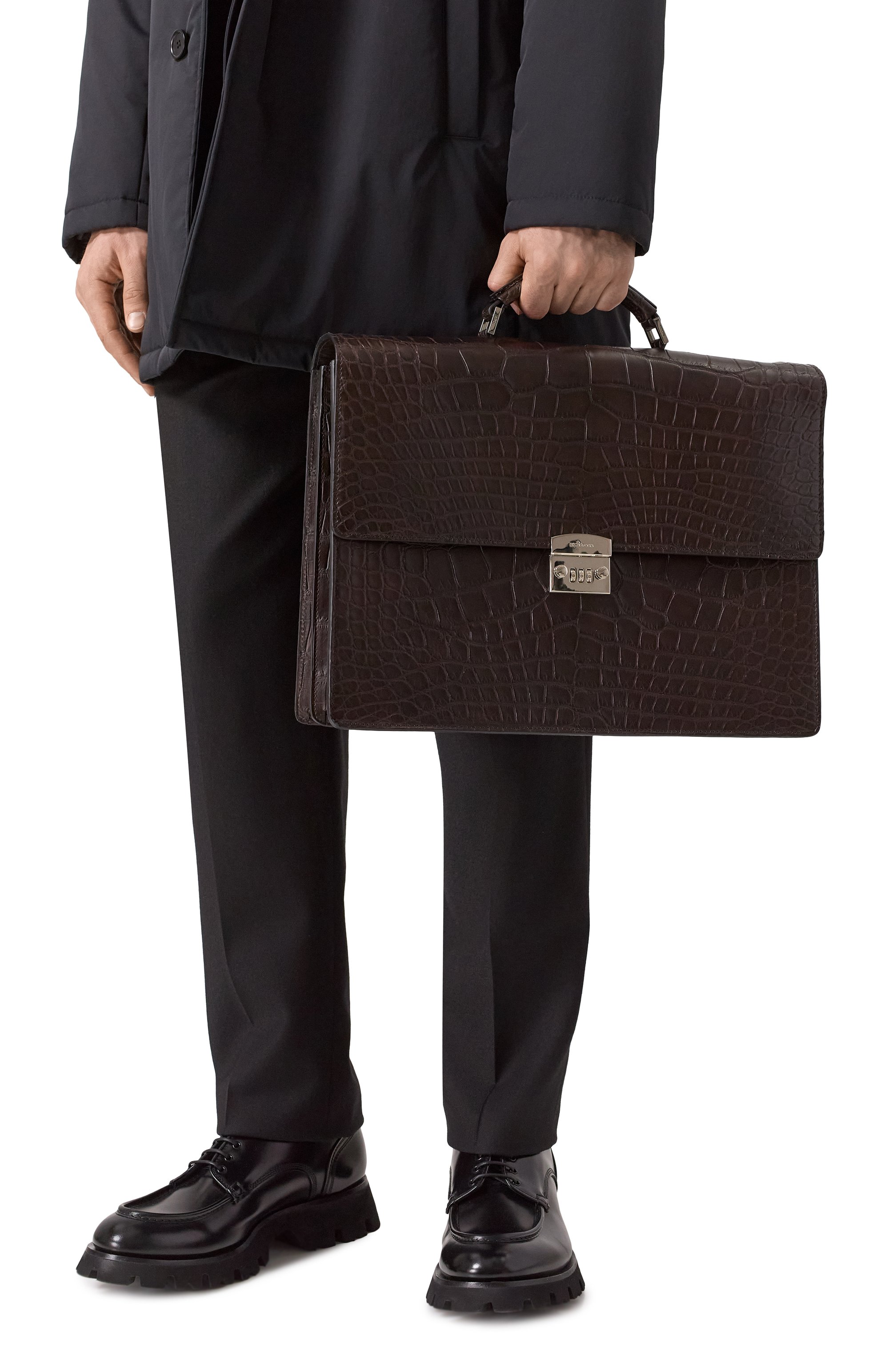 Портфель из кожи аллигатора KITON, арт. UBA0072N0073001000, фото 2