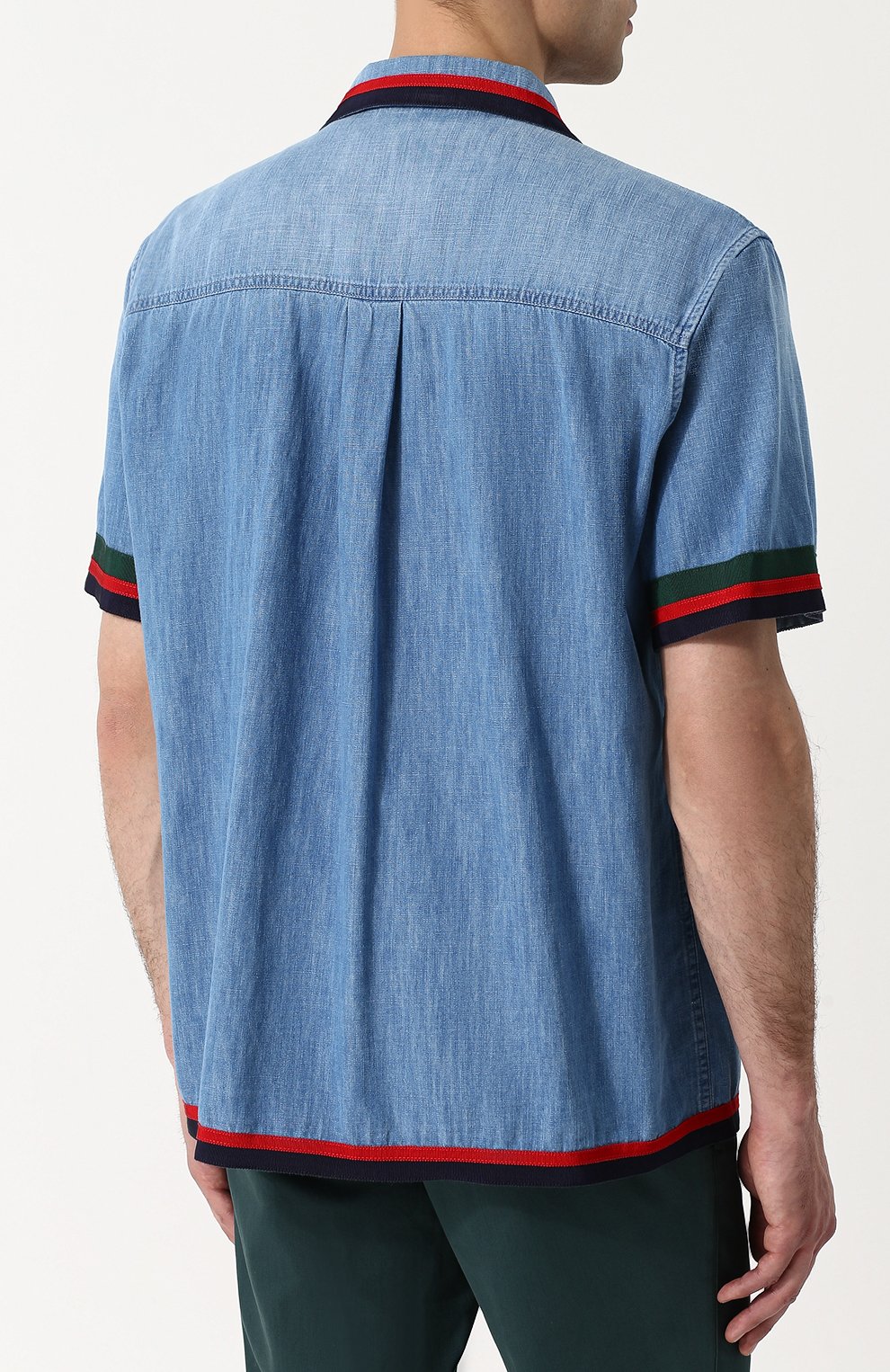Хлопковая рубашка с контрастной отделкой GUCCI, арт. 519931/XRA78, фото 4
