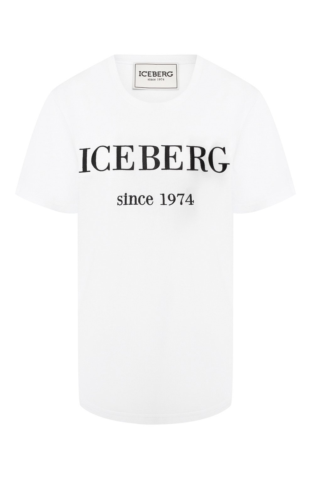 Хлопковая футболка ICEBERG белого цвета по цене 9950 руб., арт. 20E I2P0/F09A/6331, фото 1 Хлопковая футболка ICEBERG, арт. 20E I2P0/F09A/6331, фото 1
