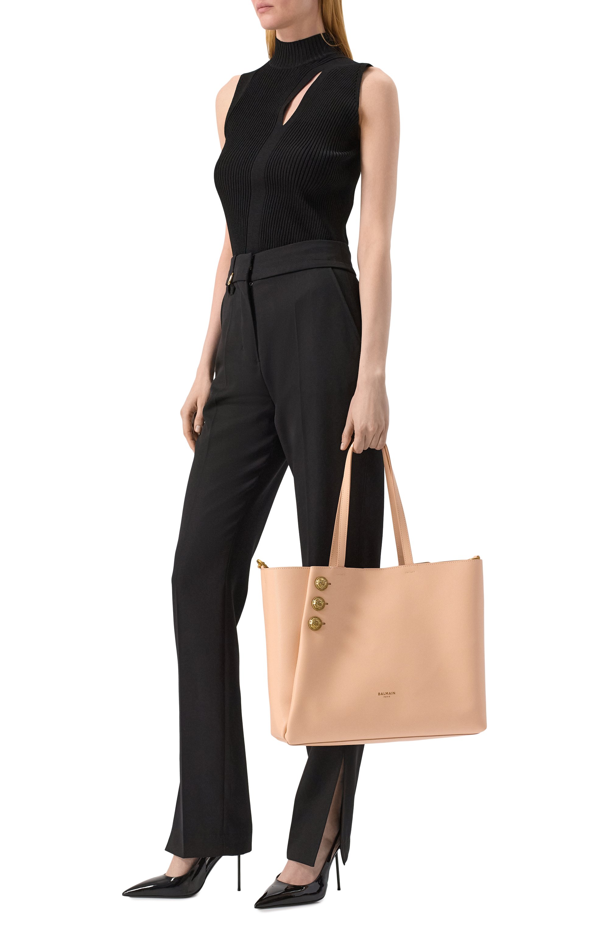 Сумка-тоут emblème BALMAIN бежевого цвета по цене 119500 руб., арт. DN1FE836/LGSR, фото 7 Сумка-тоут emblème BALMAIN, арт. DN1FE836/LGSR, фото 7