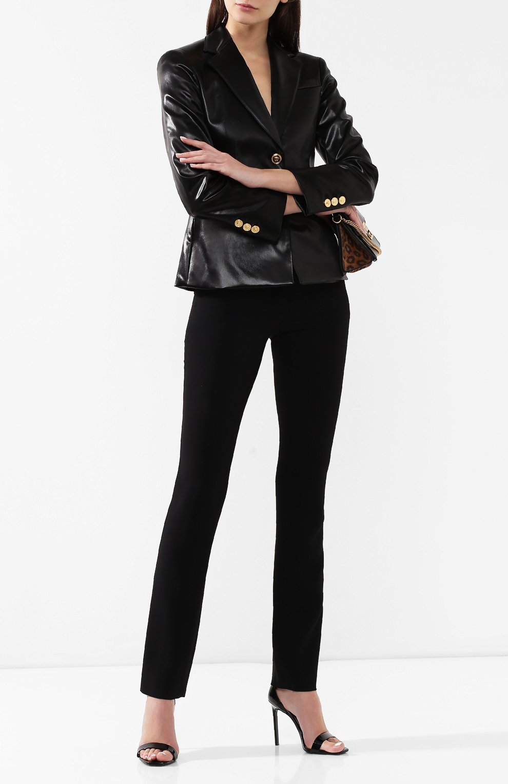 Брюки прямого кроя VERSACE черного цвета по цене 94900 руб., арт. A82716/A213159, фото 2 Брюки прямого кроя VERSACE, арт. A82716/A213159, фото 2