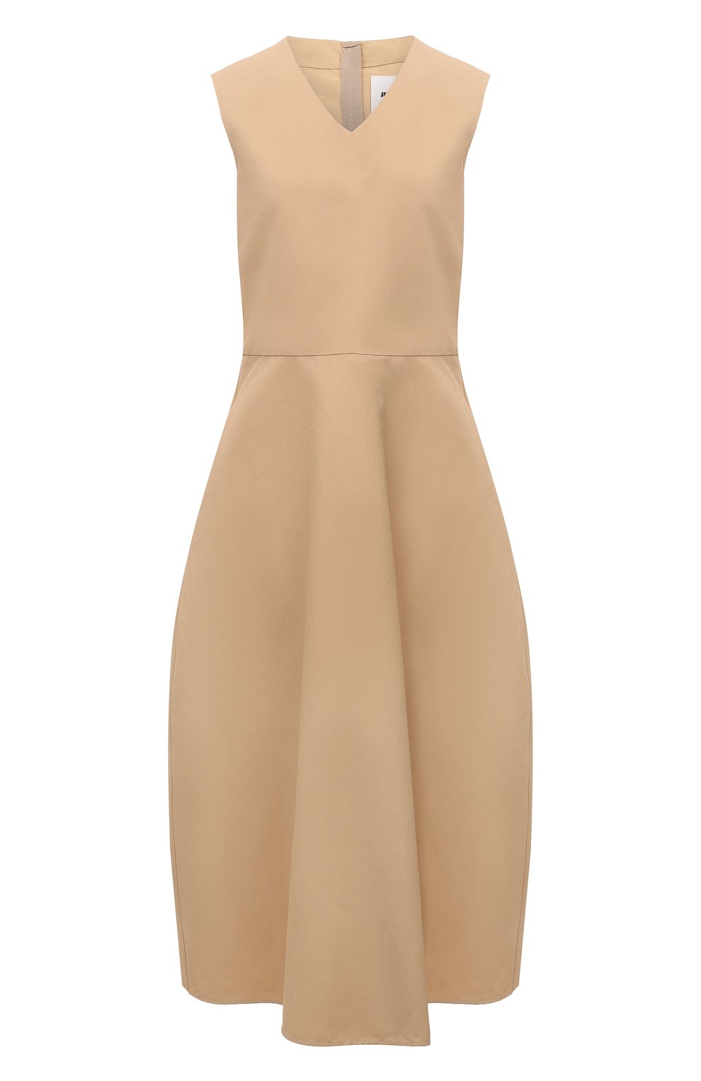 Платье изо льна и хлопка JIL SANDER бежевого цвета по цене 188500 руб., арт. JSPU503326-WU330300, фото 1 Платье изо льна и хлопка JIL SANDER, арт. JSPU503326-WU330300, фото 1