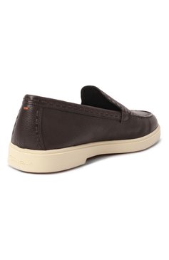 Женские кожаные лоферы SANTONI темно-коричневого цвета, арт. WUYG71436TISSWKA | Фото 5 (Драгоценные камни: Проставлено; Каблук высота: Низкий; Материал сплава: Проставлено; Материал внутренний: Натуральная кожа; Материал внешний: Натуральная кожа; Подошва: Платформа)