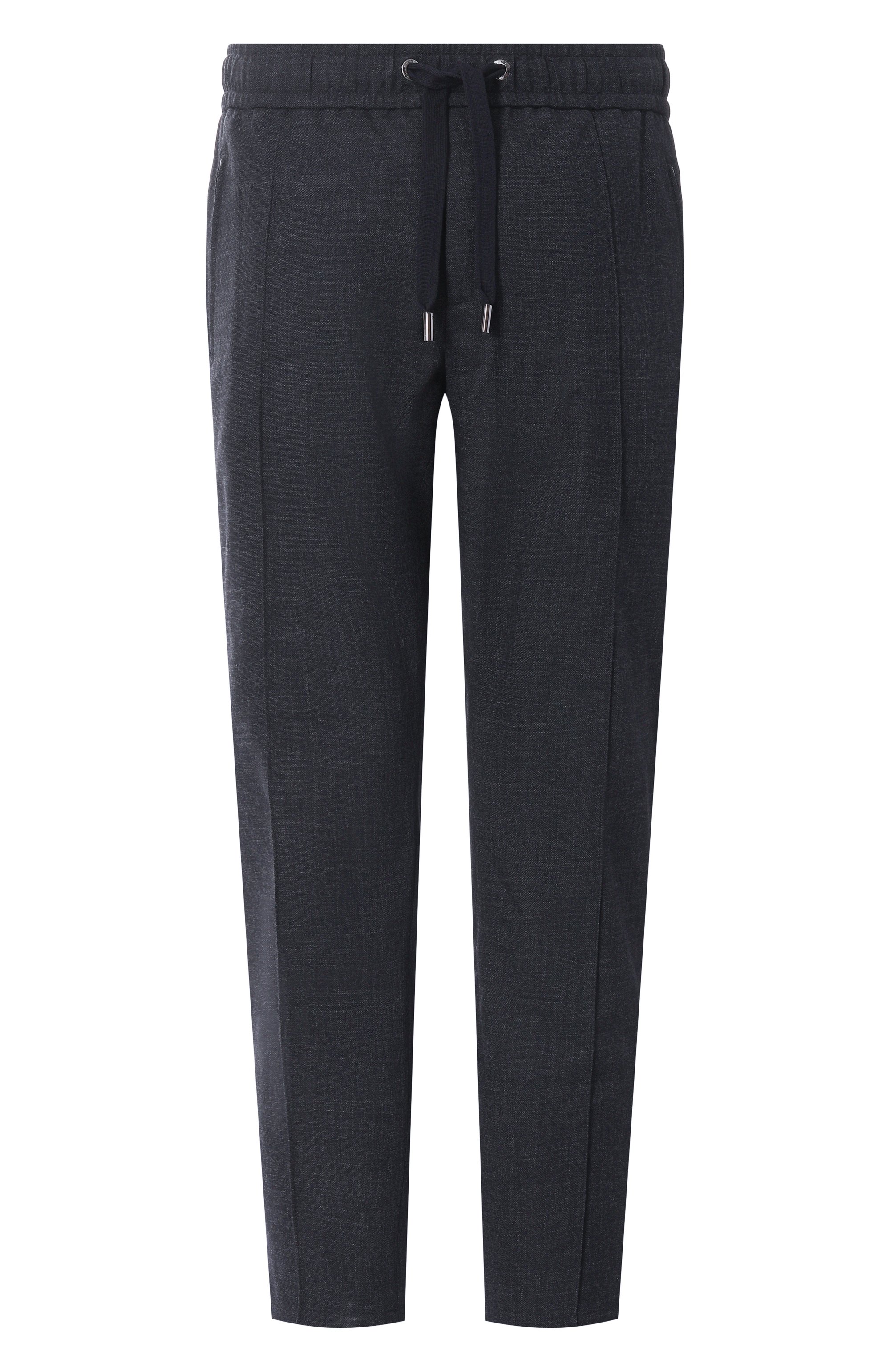 Брюки из шерсти и хлопка DOLCE & GABBANA темно-синего цвета по цене 89950 руб., арт. GYACET/GI585, фото 1 Брюки из шерсти и хлопка DOLCE & GABBANA, арт. GYACET/GI585, фото 1