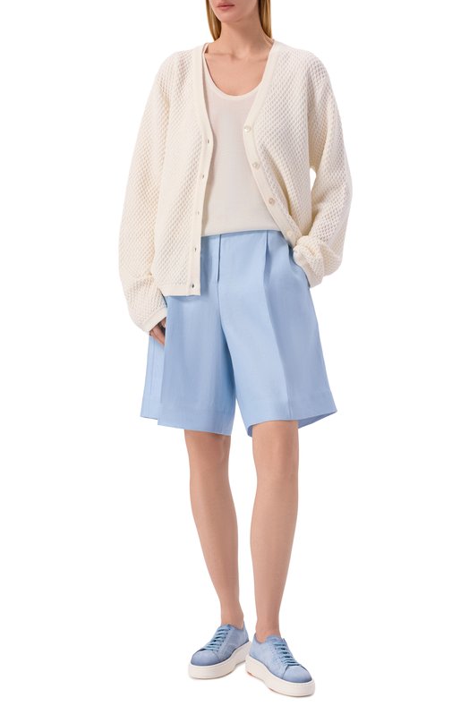 Замшевые кеды Santoni WBCG61355BARTEYA Голубой  WBCG61355BARTEYA Фото 3