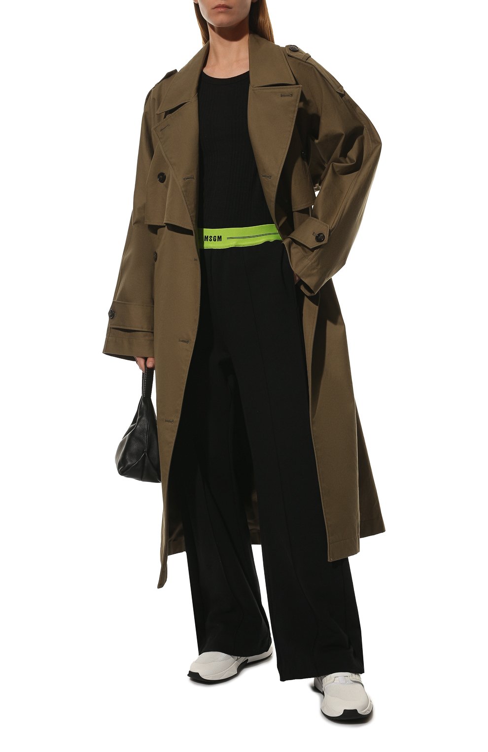 Хлопковые брюки MSGM черного цвета по цене 23800 руб., арт. 3241MDP60 227299, фото 2 Хлопковые брюки MSGM, арт. 3241MDP60 227299, фото 2