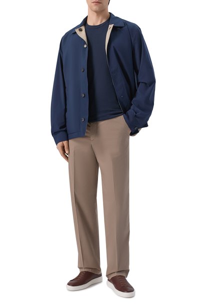 Футболка изо льна и хлопка BOSS темно-синего цвета по цене 19950 руб., арт. 50559166, фото 2 Футболка изо льна и хлопка BOSS, арт. 50559166, фото 2