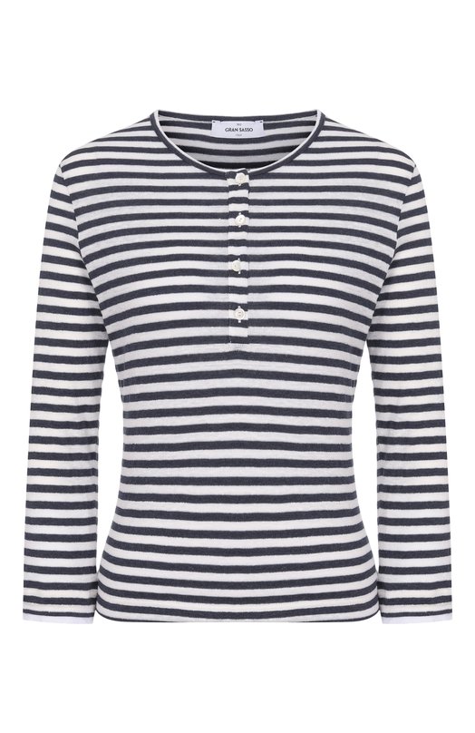 Лонгслив изо льна и хлопка Gran Sasso 60289/87272 Синий 60289/87272