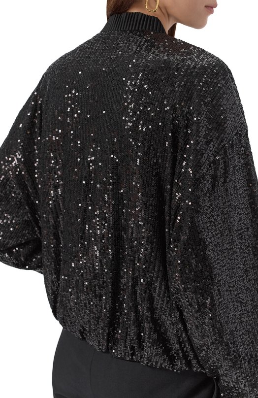 Бомбер с отделкой пайетками BOSS Orange 50548336 Чёрный  50548336 Фото 5